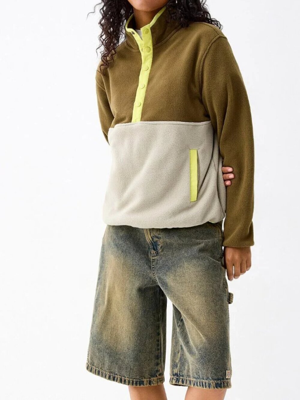 NWT Colour block polar fleece sweater